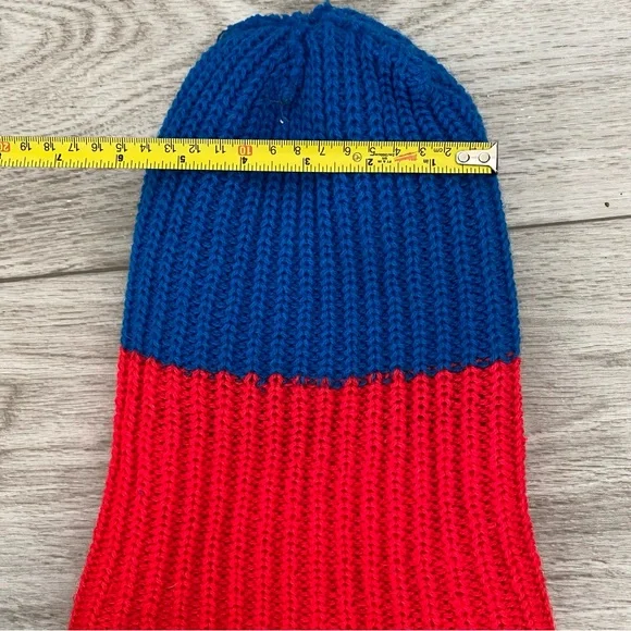 Vintage Blue and Red Knit Beanie “Modulate with ME” 70’s - Picture 11 of 12